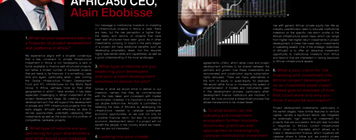 Projects Development Report from Africa investor (Ai): interview with Africa50 CEO, Alain Ebobisse