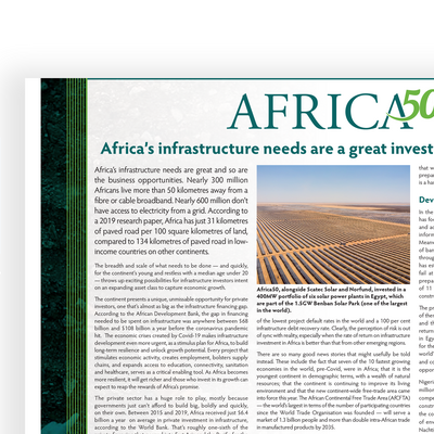 Financial Times Special Report : Les besoins en infrastructures de l’Afrique représentent une formidable opportunité d’investissement