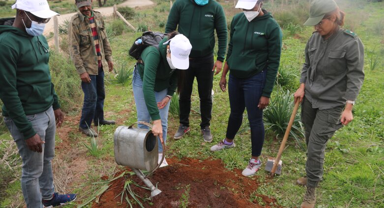 Saving the planet: Africa50 staff plant trees to commemorate Green Week