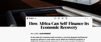 How Africa Can Self-Finance its Economic Recovery 