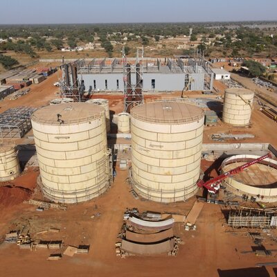 An aerial view of the Malicounda power plant construction site
