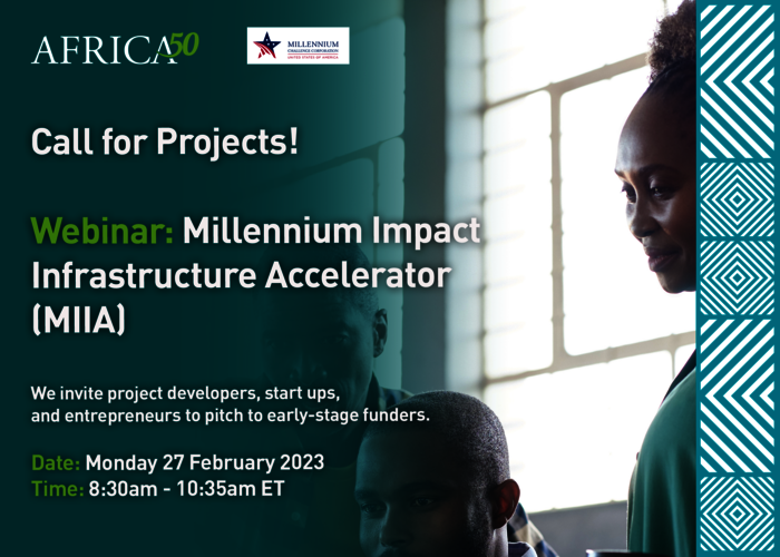 Call for Projects: Millennium Impact Infrastructure Accelerator Webinar Flyer