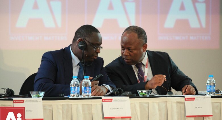 Alain Ebobisse with President Sall