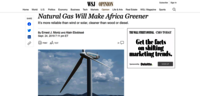 Wall Street Journal: Natural Gas Will Make Africa Greener 