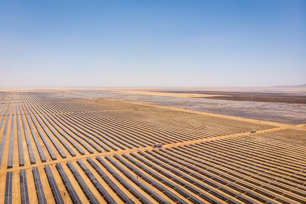 Aerial view of the Benban solar plant