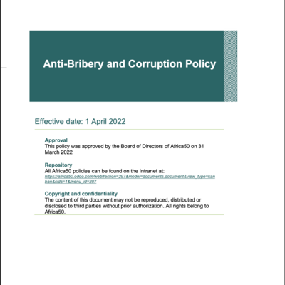 Anti-Bribery and Corruption Policy