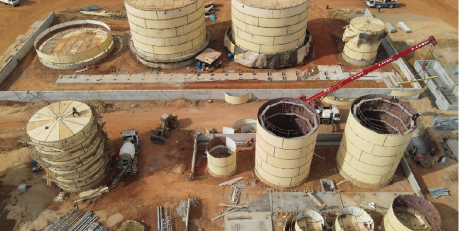 Aerial view of the Malicounda power plant construction site